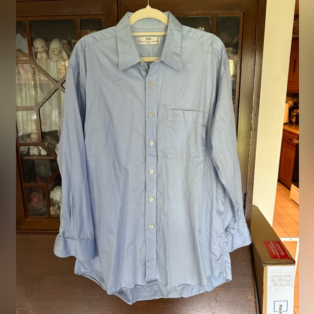 Balenciaga Light Blue Casual Button-Down Shirt